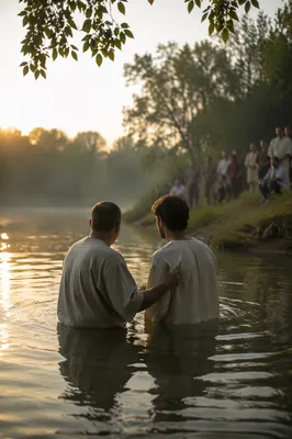 Golden Hour River Baptism Gathering