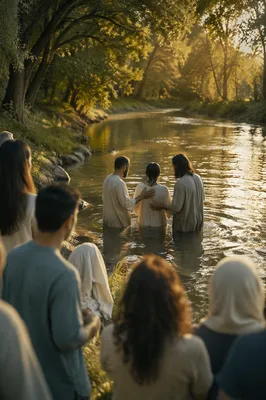 Golden Hour River Baptism Gathering