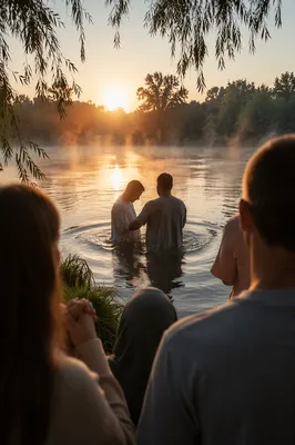 Early Morning River Baptism Ceremony