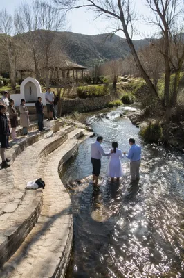 Outdoor River Baptism in Rural Park