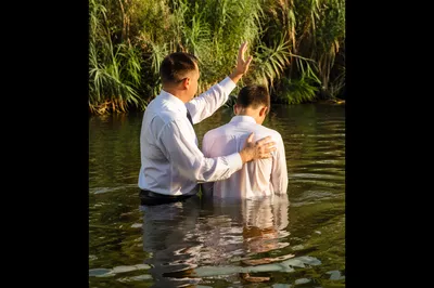 Peaceful Outdoor River Baptism Ceremony