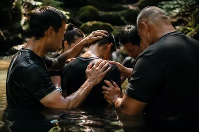 Outdoor River Baptism Prayer Gathering
