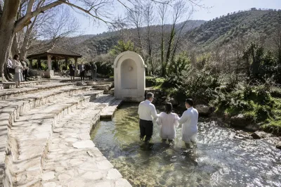 Outdoor River Baptism in Rural Park