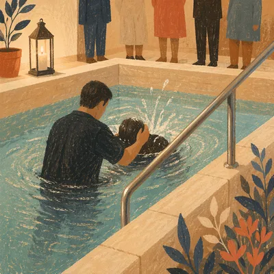 Modern Church Baptism Pool Ceremony