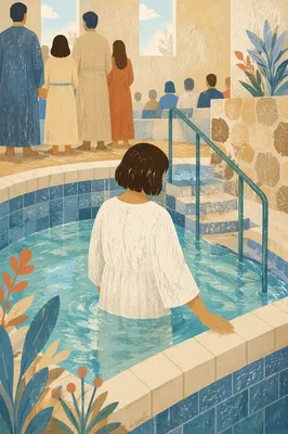 Modern Church Baptism Pool Interior Scene