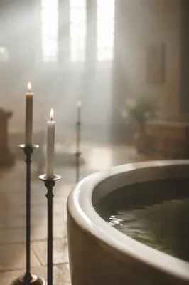 Modern Church Baptism Pool Close-Up