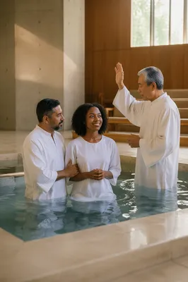 Modern Church Baptism Pool Interior Scene