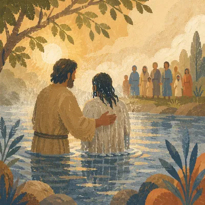 Peaceful River Baptism at Sunrise