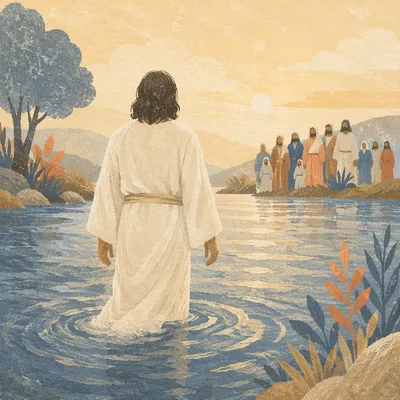Baptism at Misty Lakeshore Dawn