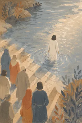 Baptism in Calm Morning Waters
