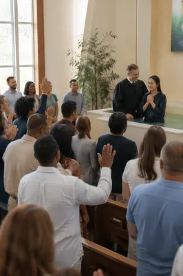 Baptism Service in Bright Church Sanctuary