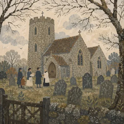 Historic Stone Parish Church Baptism Scene