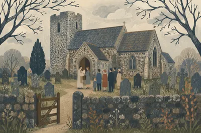 Traditional Stone Church Baptism Setting