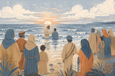 Reverent Beach Baptism at Blue Hour