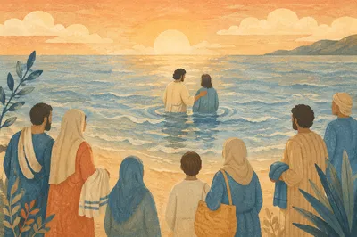 Sunrise Ocean Baptism on Quiet Beach