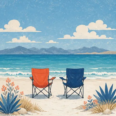 Beach Church Service Chairs by Ocean