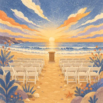 Sunrise Beach Church Service Setup