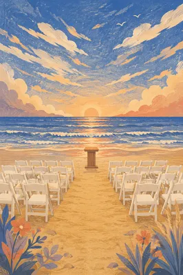 Sunrise Beach Church Service Setup