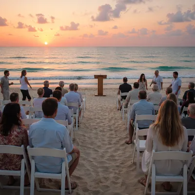 Beachside Morning Service Facing the Ocean