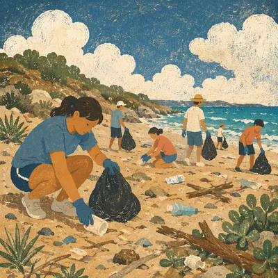 Faith Community Beach Cleanup by Turquoise Ocean