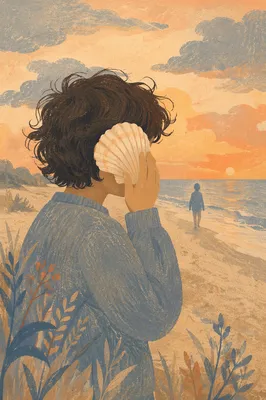 Sunset Beach Faith Conversation with Seashell