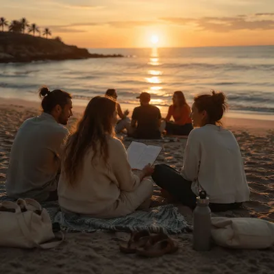 Beach Sunset Faith Sharing Conversation
