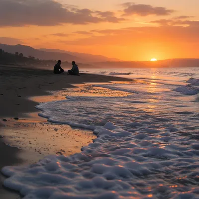 Sunset Beach Faith Conversation Silhouette