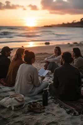 Beach Sunset Evangelism Conversation by the Shore