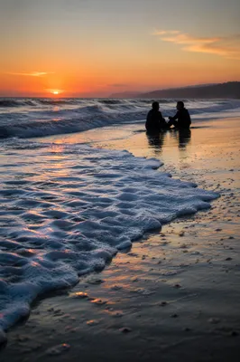 Sunset Beach Faith Conversation Silhouettes