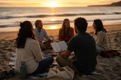 Beach Sunset Evangelism Conversation by the Shore