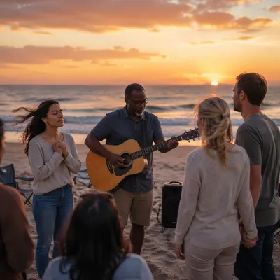Beach Worship Service at Sunset Shore