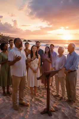 Beach Worship Service at Sunset Shore