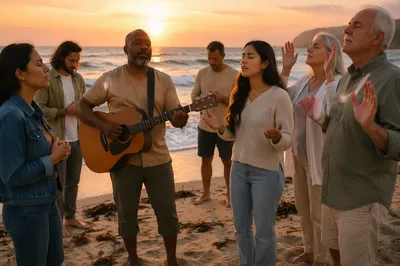 Beach Worship Gathering at Sunset