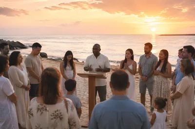 Beach Worship Gathering at Sunset