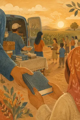 Bible Distribution Outreach in Rural Mission Field
