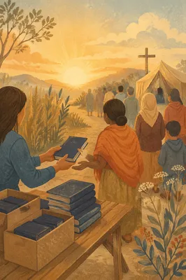 Dawn Bible Distribution at Rural Mission Tent