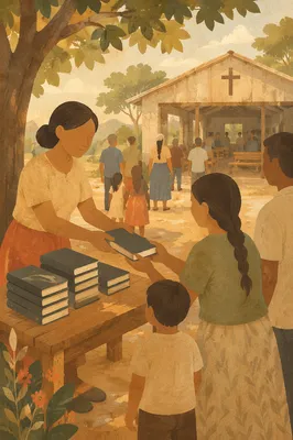 Bible Distribution at Rural Mission Chapel