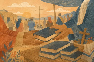 Morning Bible Distribution in Rural Mission Field