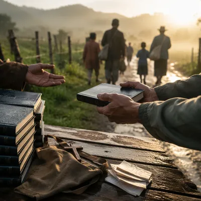 Bible Distribution Outreach on Rural Mission Path
