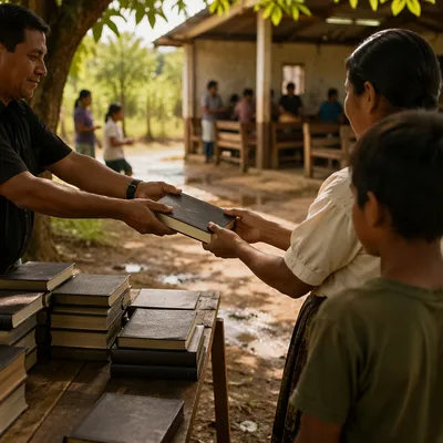 Bible Distribution at Rural Mission Chapel