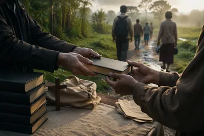 Bible Distribution Outreach on Rural Mission Path