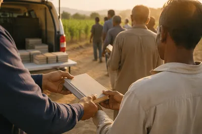 Rural Bible Distribution Outreach at Golden Hour