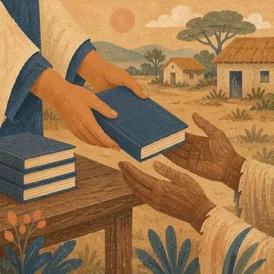 Bible Distribution in Rural Mission Hands