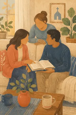 Cozy Bible Study Fellowship in Living Room
