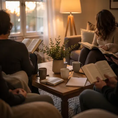 Cozy Bible Study Group in Living Room