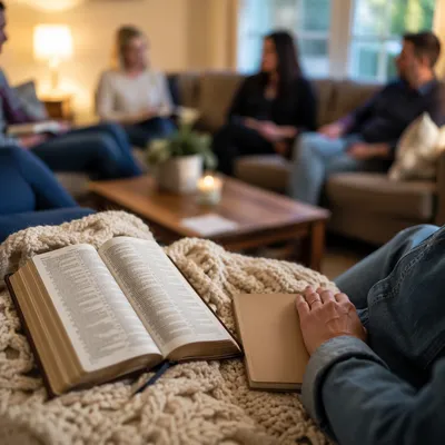 Cozy Bible Study Group in Living Room