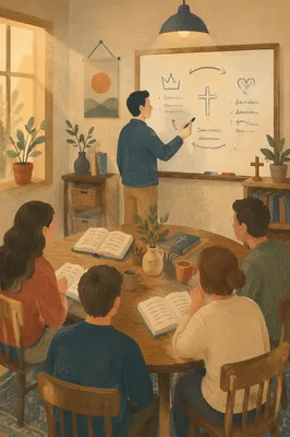 Bible Teacher Leading Small Group Study