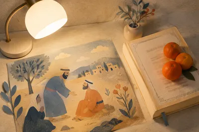 Bible Translation Study Desk with Lamp