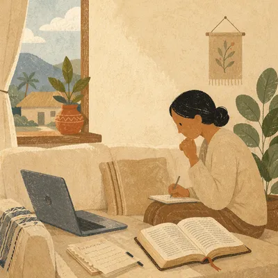 Bible Translation Work in Village Home