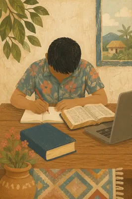Bible Translation Study in Remote Village